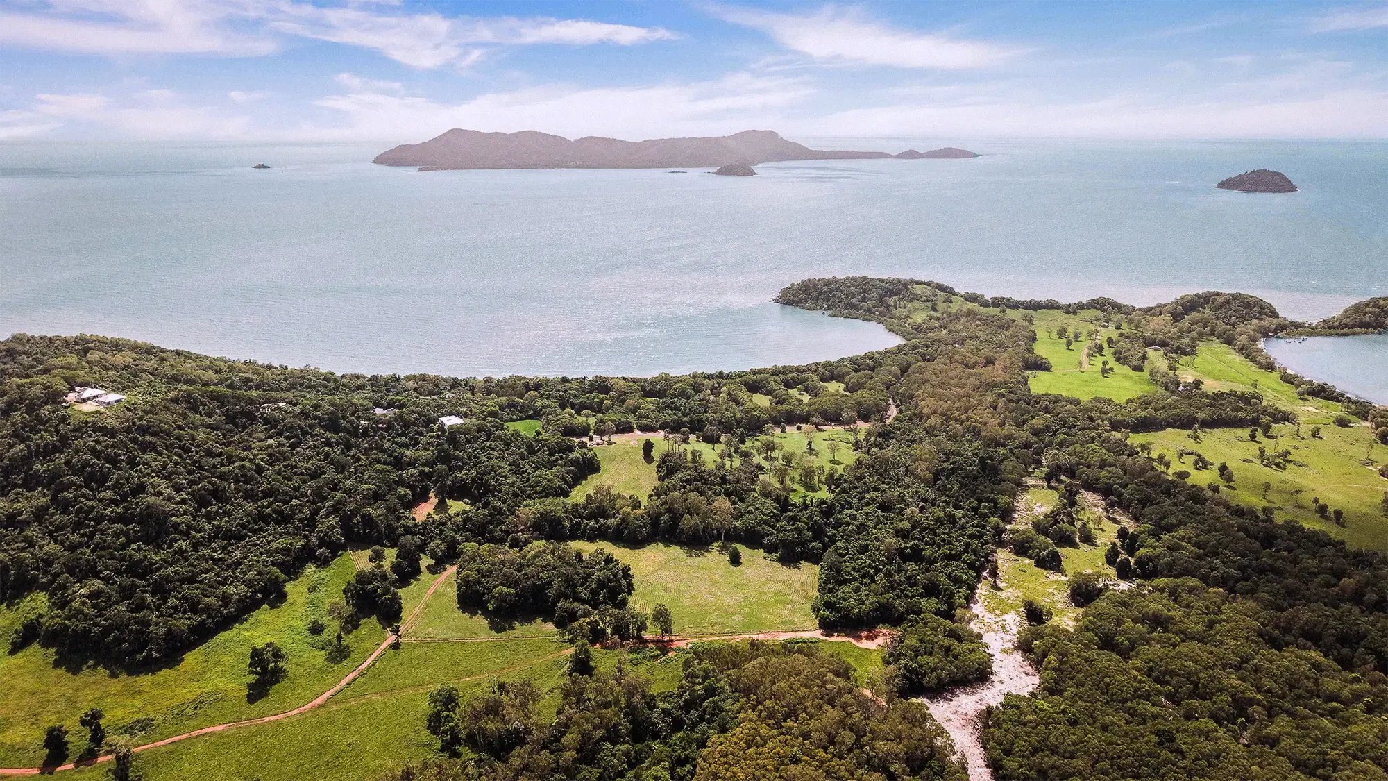 Lot 18 from the air, the surveyed boundary drawn over the clean aerial