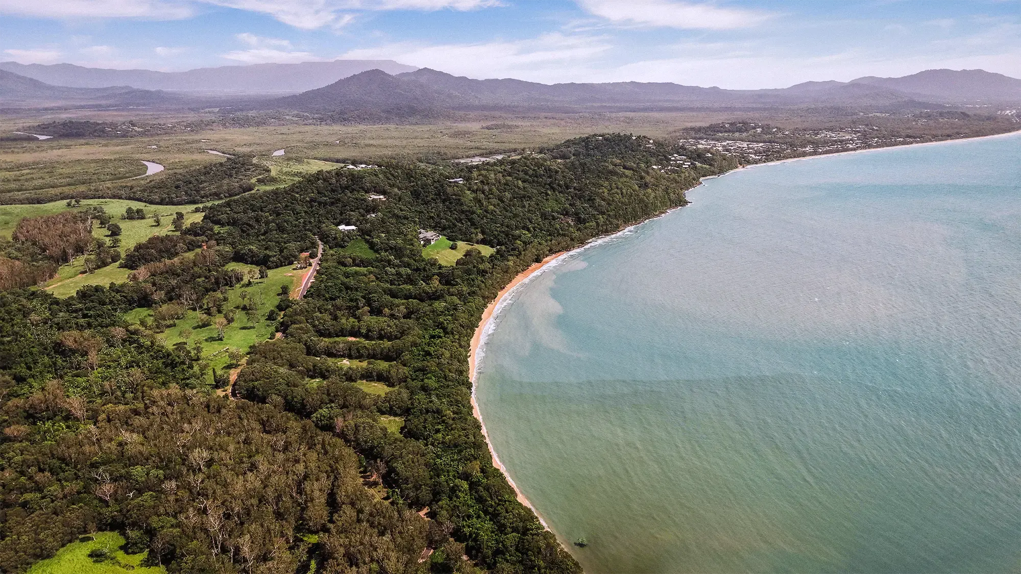 Lot 21 from the air, the surveyed boundary drawn over the clean aerial