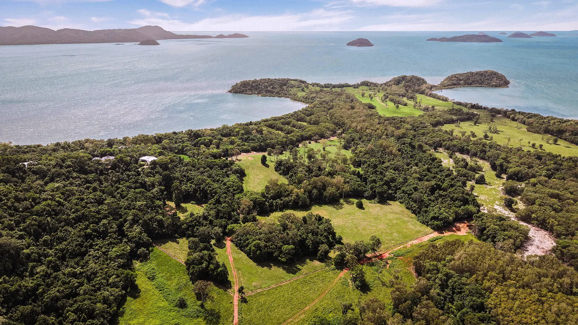 Lot 22 from the air, the surveyed boundary drawn over the clean aerial
