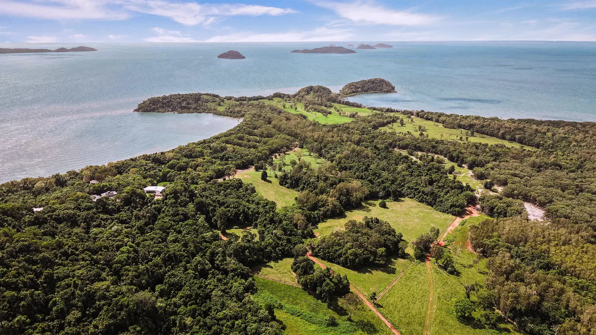 Lot 23 from the air, the surveyed boundary drawn over the clean aerial