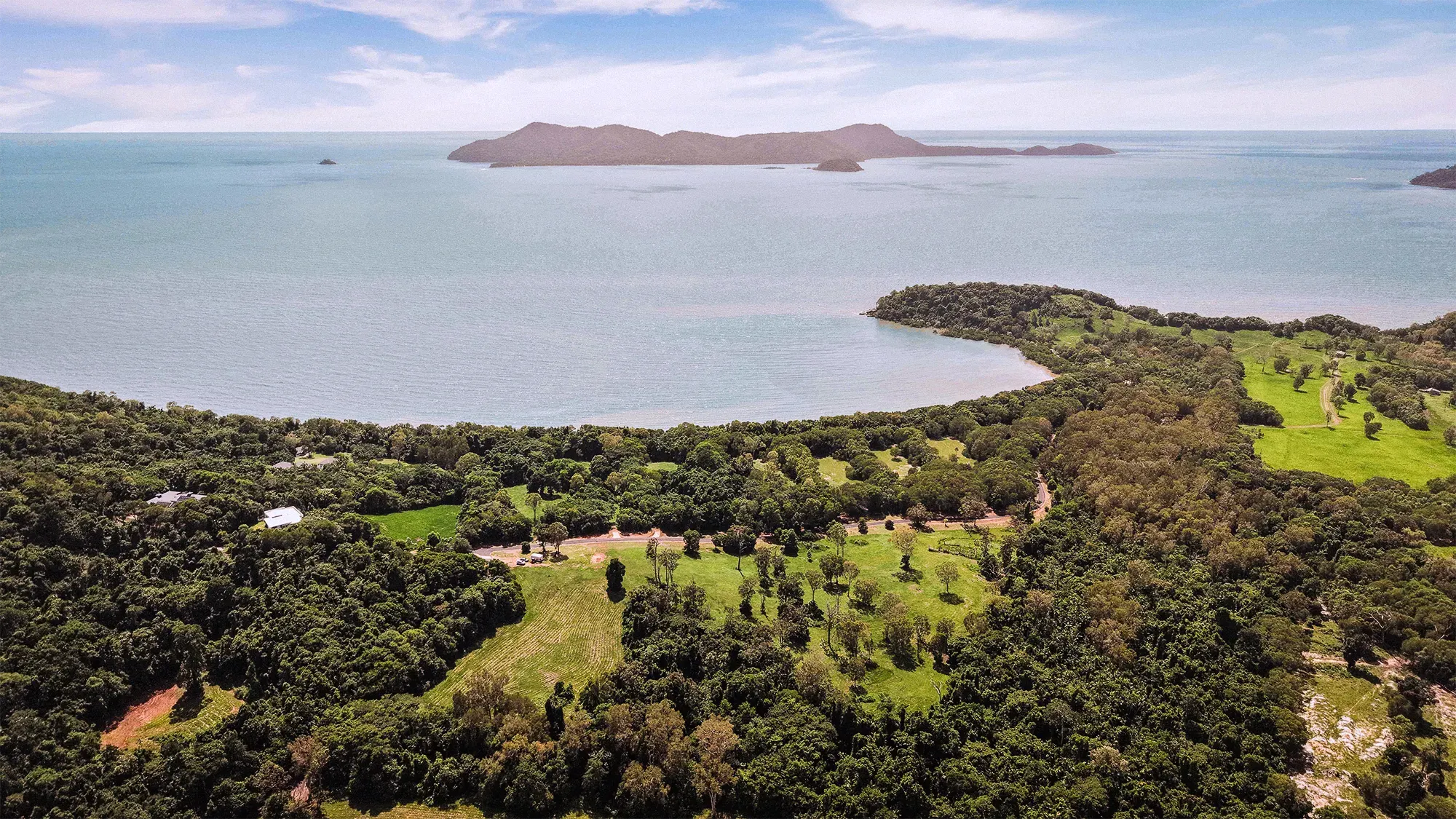 Lot 24 from the air, the surveyed boundary drawn over the clean aerial